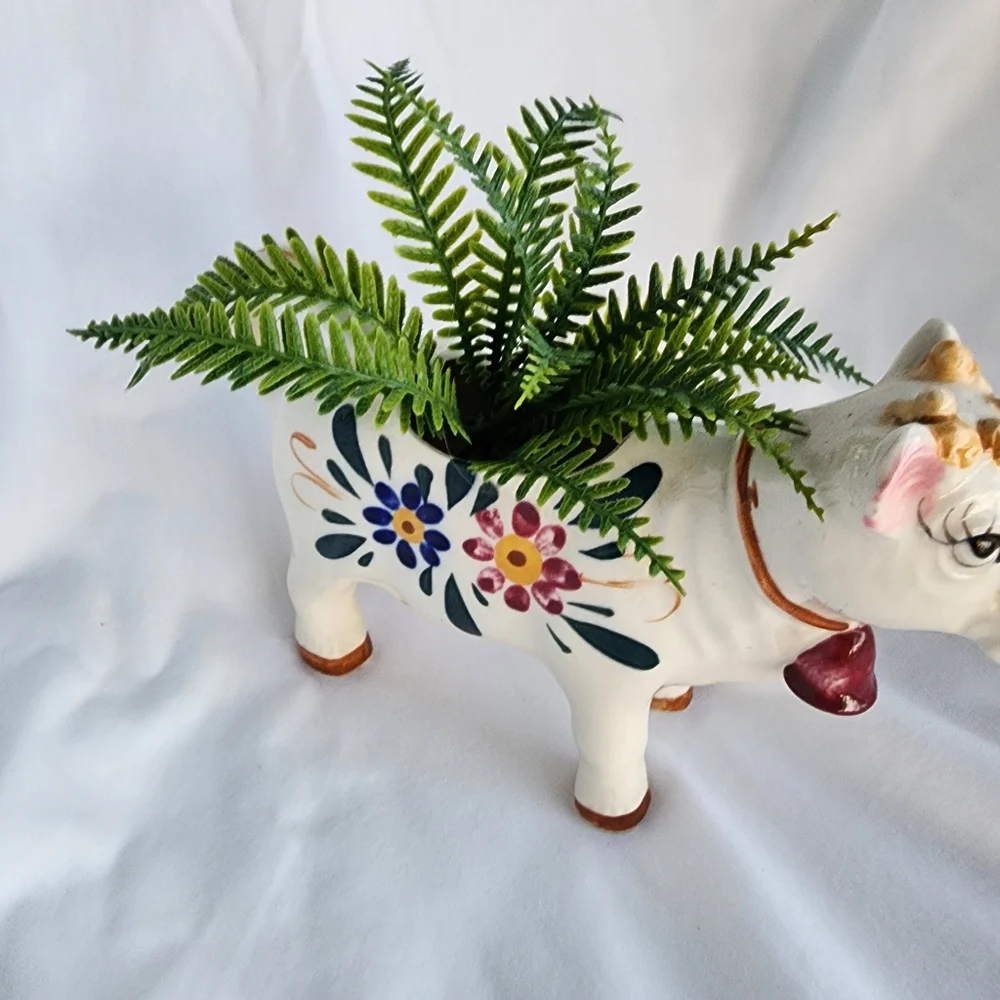 Royal Japan Vintage Cow Creamer or Planter Handpainted with spout